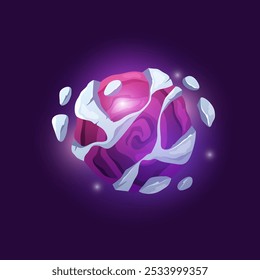 Planet with clouds or vapor. Vector isolated powerful electrical discharge energy ball, magical effect design elements for game design and landscape. Futuristic cosmic celestial body texture