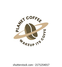 Planet Coffee logo. logo for coffee cafe