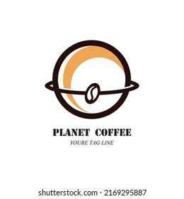 planet coffee Logo Template vector icon design