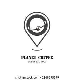 planet coffee Logo Template vector icon design