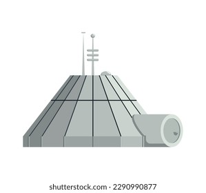 Planet colonization space base building flat vector illustration