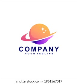 planet color gradient logo design