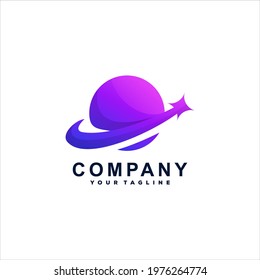 planet color gradient logo design