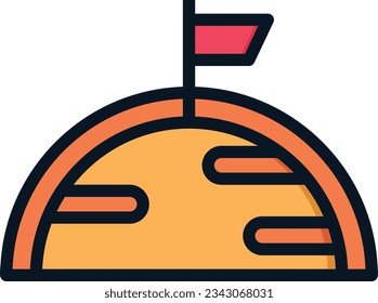 Planet Color Line Icon - Single Icon, Vector
