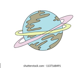 planet, color, vector. on a white background