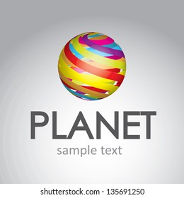 Planet of colors over gray background vector illustration