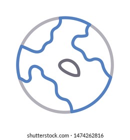 planet colour line vector icon