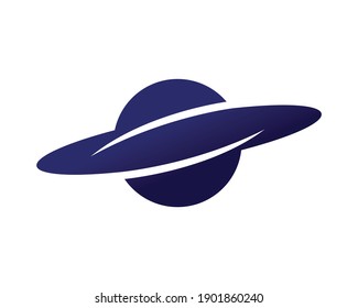 Planet combined with Swirls ,Vector Symbol