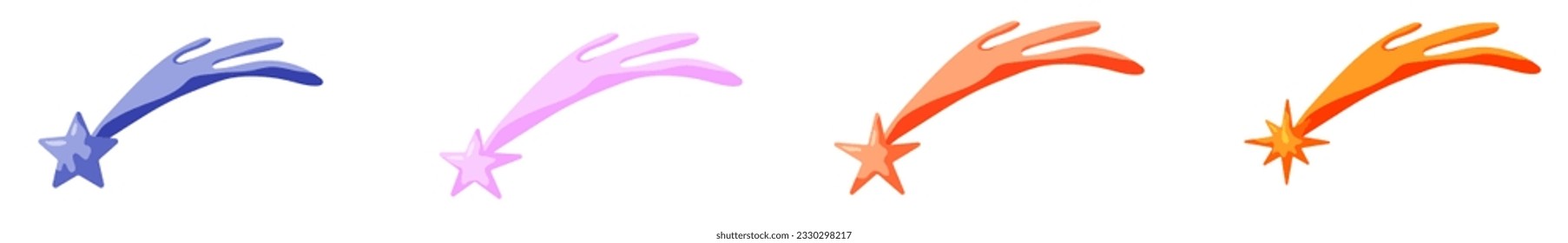 Planet and comet elements. Galaxy for design, posters, backgrounds astronaut and space. Planet, comet, galaxy, alienships