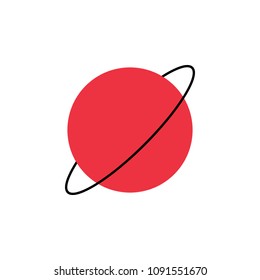 planet with a companion colored icon. Element of web icon for mobile concept and web apps. Colored isolated planet with a companion icon can be used for web and mobile on white background