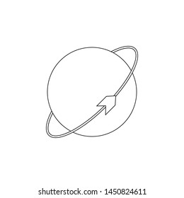 planet with a companion icon. Element of space for mobile concept and web apps icon. Outline, thin line icon for website design and development, app development