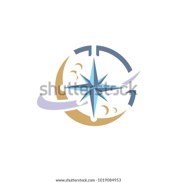 Planet Compass Logo Icon Design arkistovektori (rojaltivapaa) 1019084953.