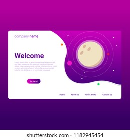 Planet Concept Landing Page Template Stock Vector (Royalty Free) 1182945454