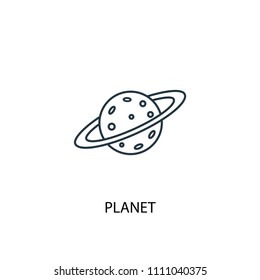 icono de línea de concepto del planeta. Ilustración de elemento simple. diseño de símbolos de esquema del planeta a partir del conjunto de exploración espacial. Se puede utilizar para la interfaz de usuario/UX web y móvil