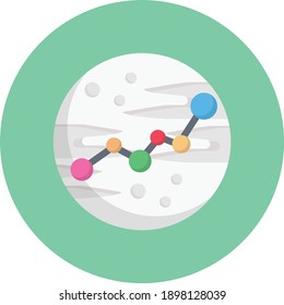 planet connection vector flat colour icon