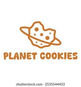 planet cookies flat minimalist logo design