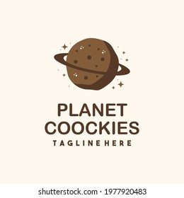 Planet cookies flat style design symbol logo illustration vector graphic template