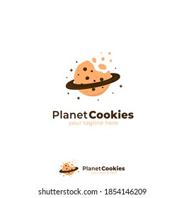 Logo für Planet-Cookies mit bitten Cookies und Symbol für den Planeten-Ring