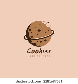 Planet Cookies Vector Logo. Creative Concept Design Illustration