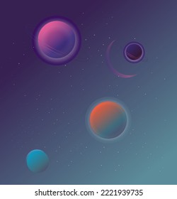 planet in cosmos and moon