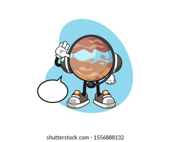 Planet costumer cervices cartoon. Mascot Character vector.