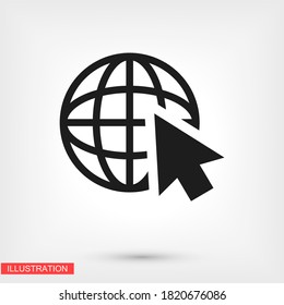 planet cursor icon vector . Lorem Ipsum Flat Design 