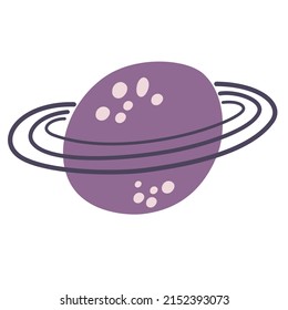 Planet. Cute cartoon galaxy, space, solar system elements. Isolated design elements for children. Stickers, labels, icons, infographics for kids. Vector Hand draw illustration 