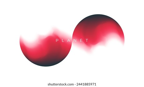 Planet. Defocused spheres. Color gradients. Blurred color round shapes for creative graphic design. Vector illustration.