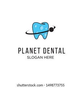 Planet dental logo design template vector isolated