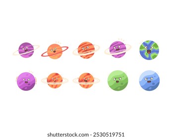 Planet Design Cartoon Element Set