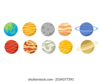 Conjunto de Elementos de Ilustração de Design de Planeta 