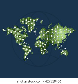 Planet design. World icon. Flat illustration