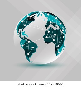 Planet design. World icon. Flat illustration