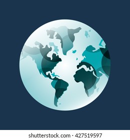 Planet design. World icon. Flat illustration