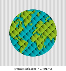 Planet design. World icon. Flat illustration