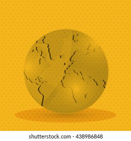 Planet design. World icon. Flat illustration