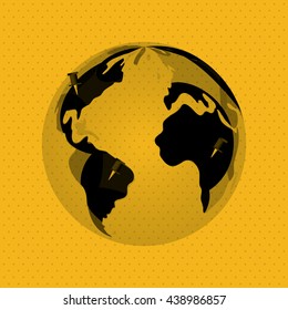 Planet design. World icon. Flat illustration
