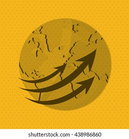 Planet design. World icon. Flat illustration