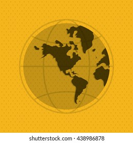 Planet design. World icon. Flat illustration