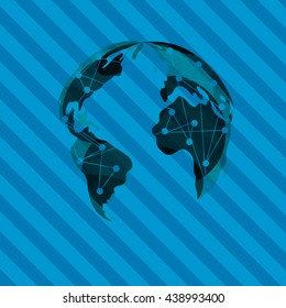 Planet design. World icon. Flat illustration