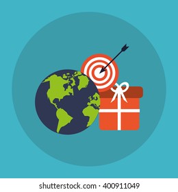 planet and Digital marketing design, vector illustration