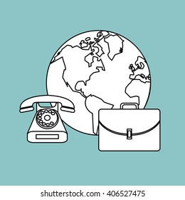 planet and Digital marketing design, vector illustration