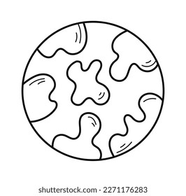 Planet doodle linear icon Universe. Vector illustration
