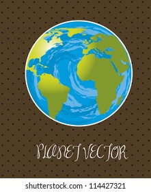 planet drawing  over brown background. vector illustration