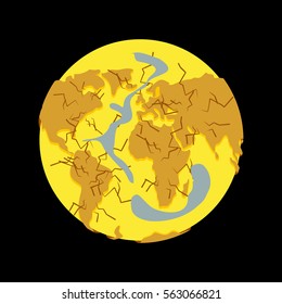 Planet drought. Dry ground. Natural disasters on earth. Desert and waterless
