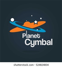 PLANET DRUM CYMBAL COURSE LOGO COMPANY BUSINESS TEMPLATE EMBLEM SIGN SYMBOL MUSIC