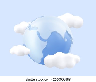 Planet Earth 3d vector icon. Earth day or environment conservation concept. 