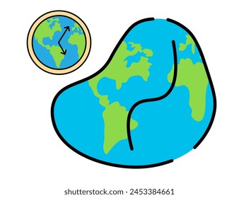 sillón y reloj planeta tierra en Vector en estilo plano. ilustración para diseño, logotipo, etiqueta engomada, póster, impresión
