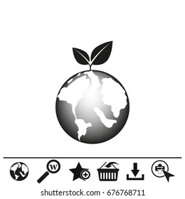 planet earth with arrow vector illustration