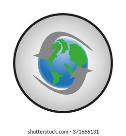 planet earth with arrows, vector illustration